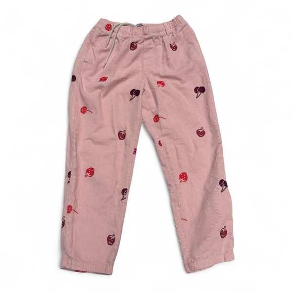 Urban Outfitters Cherry print pink corduroy elastic waist pant with drawstring - Picture 1 of 8